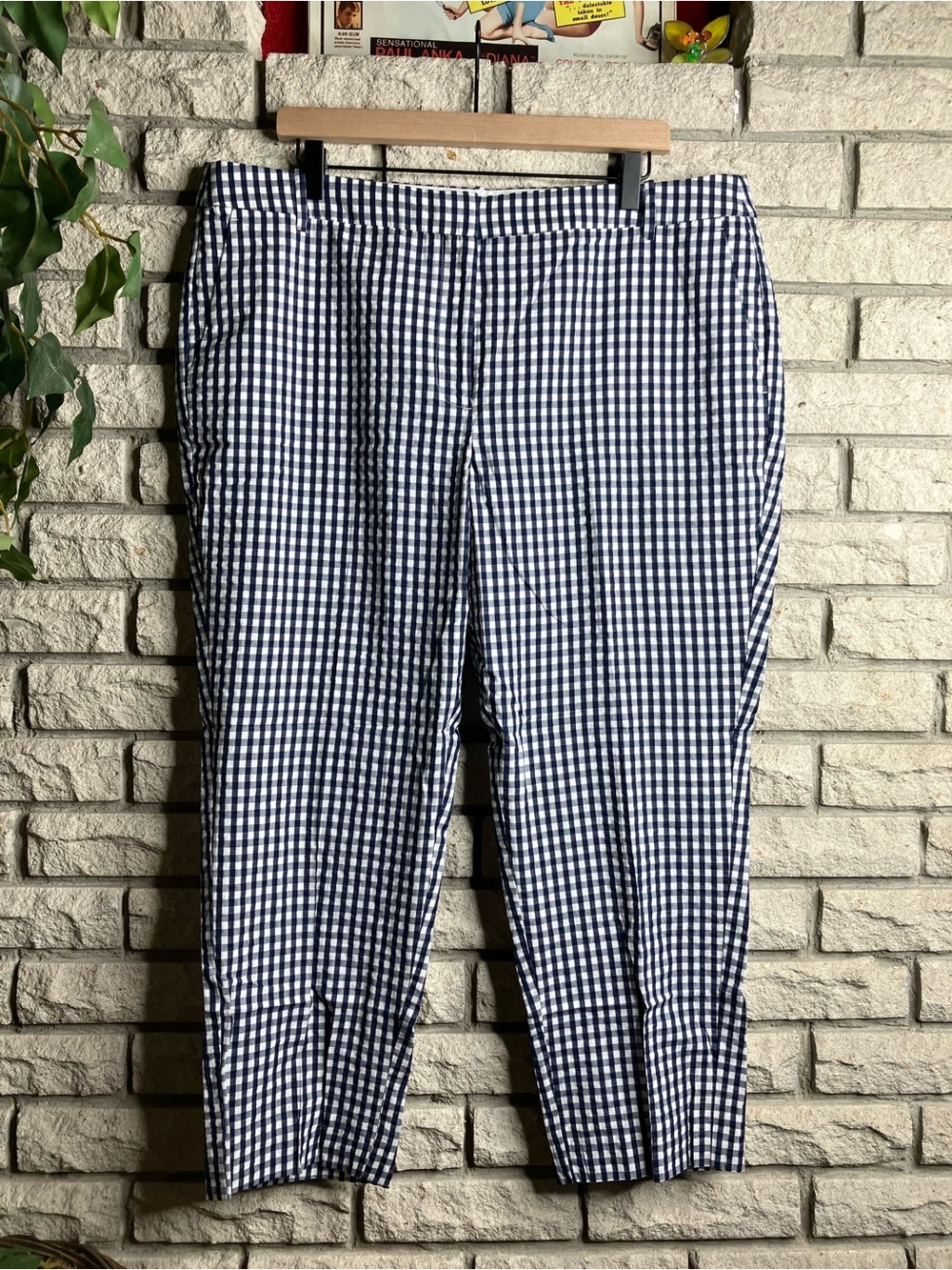 J. Crew Gingham Cotton Pants Trousers